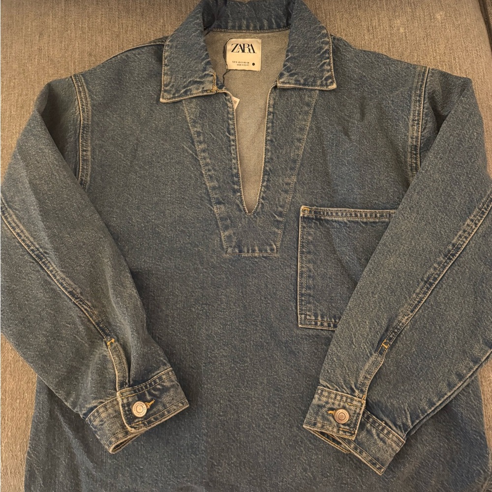 Zara Denim Pullover Shirt